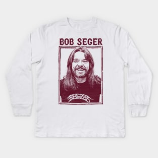 Bob Seger /// Vintage Style Fan Art Design Kids Long Sleeve T-Shirt